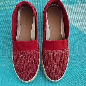 Easy Spirit Size 7 W Wide‎ Hassie Slip On Espadrilles Red Metallic Summer Beach